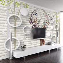 Beibehang-papel tapiz personalizado 3d, murales de fotos, pared de ladrillo minimalista moderno, alce, Fondo de TV, sala de estar, dormitorio, papel tapiz 3d 2024 - compra barato