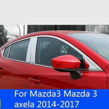 Stainless steel Car Window Pillar Post Covers Trim Sticker External Accessories For Mazda3 Mazda 3 axela 2014-2017 2024 - buy cheap