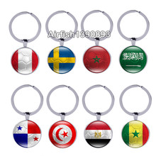 50pcs Flag Keychain Morocco Saudi Arabia Peru Sweden Tunisia Egypt Turkey Keyring Keyfob chaveiro llavero Souvenir Gifts 2024 - buy cheap