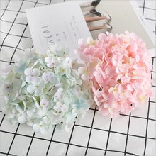 19cm Large Artificial Hydrangea Silk Flower Heads For Wedding Home Party Decoration Cheap Fake Flowers Wall Accessory 2024 - buy cheap