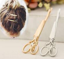TTMM hot Women Chic Golden Silvery Scissors Shape Hair Clip Hair Pin Headwear  hair accessories For Women H28 2024 - buy cheap