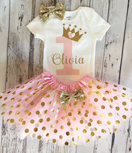 personalized name age girl pink gold birthday bodysuit onepiece cake smash vest top Tutu toodles Outfit Set party favors 2024 - buy cheap