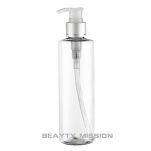 BEAUTY MISSION 250ml X 24 transparent empty cosmetic bottle with silver aluminum lotion pump shampoo dispenser container 2024 - buy cheap