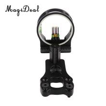 MagiDeal Adjustable Aluminium Fiber Optic 5 Pin Archery Bow Sight Hunting for Compound Bow Hunting Left / Right Handed Shooters 2024 - buy cheap