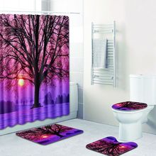 Zeegle-alfombra de microfibra para baño, Kit de cortina de ducha, alfombrilla absorbente de agua para inodoro, alfombra de baño antideslizante 2024 - compra barato