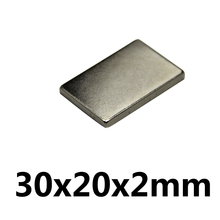 4pcs 30 x 20 x 2 mm N35 Super Strong Block Powerful Neodymium Magnets Rare Earth Strong Rare Earth NdFeB Magnet 2024 - buy cheap
