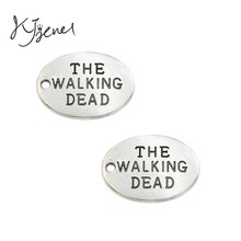 KJjewel Tibetan Silver Plated Walking Dead Charms Pendants fit Bracelet Necklace Jewelry Making Findings Accessories DIY 24x17mm 2024 - buy cheap