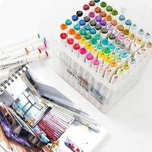 40/60/80/218 Colors Dual Tips Marker Pen Set with Carrying Case for Art Sketch Painting Highlighting Manga and Animation Design 2024 - buy cheap