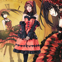 Fantasia de anime date a live nightmare tokisaki kurumi, conjunto completo de vestido de princesa para cosplay 2024 - compre barato