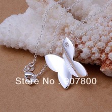 P311 cute butterfly design Silver color pendant necklace with zircon fashion jewelry birthday party for woman Top quality 2024 - buy cheap