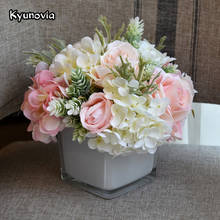 Искусственные цветы гортензии Kyunovia, розы, набор букетов для стола, офиса, дома, свадьбы, украшения цветов KY64 2024 - купить недорого