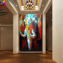 Elephant Picture Hand Painted Modern Abstract Oil Painting On Canvas Wall Art Gift for Living Room Decoration No Framed CT088 2024 - buy cheap