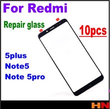 Tela de lcd para xiaomi redmi 5plus note 5 pro, peças para reparo de lente frontal e externa, atacado, com 10 peças 2024 - compre barato