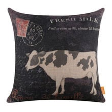 LINKWELL 18x18 "Retro negro leche vaca lechera funda de cojín lanzar almohada granja leche fresca 2024 - compra barato