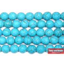 Natural Blue Turquoise Faceted Round Loose Beads 15" Strand 4 6 8 10MM Pick Size For Jewelry Making 2024 - buy cheap