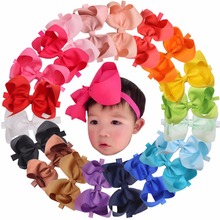 20 Pcs 6 Inches Big Bows Baby Girls Toddlers Kids Teens Children Grosgrain Ribbon Hair Bows Soft Elastic Baby Headbands 2024 - buy cheap