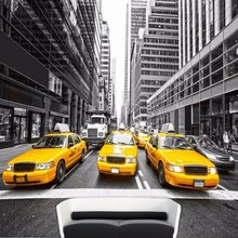 Beibehang-papel tapiz 3d de taxi amarillo de Nueva York, papel tapiz de fondo de pared de blanco y negro para sala de estar y dormitorio, 3d 2024 - compra barato