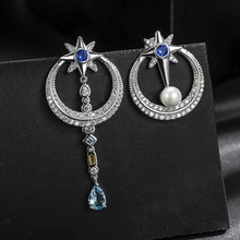 2022 New Earrings Micro inlaid zircon personality circle earring Crystal fromAustrian Fine Jewelry 2 Colors For Women 2024 - buy cheap