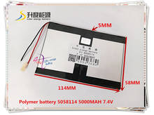 7.4V 5000mAH 5058114  polymer lithium ion / Li-ion battery for tablet pc DVD GPS power bank cell phone 2024 - buy cheap