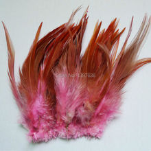 50 pcs10-15cm Chicken Rooster Tail Plume beautiful Pink natural pheasant feathers for DIY crafts mask  jewelry decoration 2024 - buy cheap