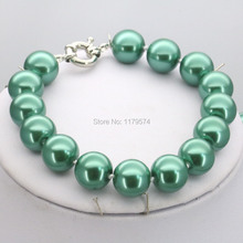 Accesorios regalos de navidad niñas 10mm perla redonda de cristal verde pulsera de abalorios de joyería que hace el diseño de las mujeres 2024 - compra barato