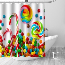 Candy Colorful Sweet Shower Curtains Custom Design Creative Shower Curtain Bathroom Waterproof Polyester Fabric 2024 - buy cheap