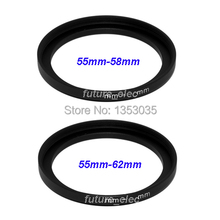 Free Shipping! 2Pcs 55mm to 58mm 62mm 55 58 62 mm Metal Step-Up Step Up Ring Camera Lens Filter Stepping Adapter Hood Holder Cap 2024 - buy cheap