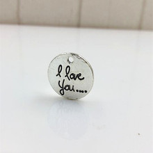 RONGQING 18MM Antique Silver Round I love you Letter Charms for Handmade Jewelry Supplier 2024 - buy cheap