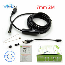 7mm 2M Endoscope Camera USB Android Endoscope Waterproof 6 LED Borescope Snake flexible Inspection Camera For Android PC 2024 - buy cheap