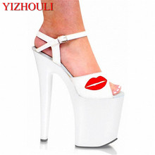 20cm high heel sandals sexy clubbing high heels 8 inch open toe platform stage shoes white women's wedding shoes 2024 - buy cheap