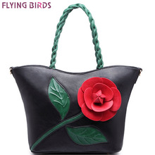 Flying birds! 2020 women leather handbag famous brands flower retro women bag ladies high quality handbag luxury bolsos LS4993fb 2024 - buy cheap