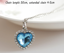 Crystal Pendant Heart Necklace Classic Titanic Ocean Crystal Heart Pendant Necklace Rhinestone Lover Gift Dropshipping 2024 - buy cheap