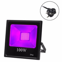 Reflector LED UV IP66 para DJ, discotecas, Clubs nocturnos, efectos de iluminación de escenario KTV, color púrpura, 30w, 50w, 80w, 100w, AC85-265V, 6 unids/lote 2024 - compra barato