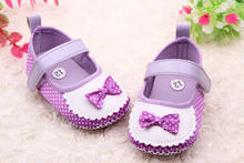 Aorable Mary Jane Shoes Baby Girls Princess Polka Dots Bow Soft Sole Toddler Shoes 2024 - buy cheap