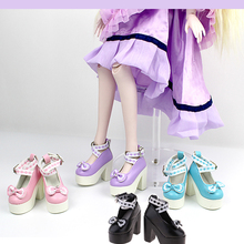 1pair 7.8cm Thick Heels Leather Shoes for 60cm Ball Jointed Girl Doll Ankle Belt for 1/3 BJD Doll Girl Toys Costume Accessory 2024 - buy cheap