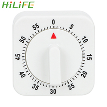 HILIFE-Temporizador mecánico para cocina, herramientas de cocina, cuadrado, blanco, práctico, 60 minutos, cuenta atrás, alarma, recordatorio 2024 - compra barato