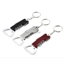 300pcs Creative Beer Bottle Opener Keychain Stainless Steel Multifunctionial Wooden Handle Opener Portable Wine Beer Opener 2024 - buy cheap