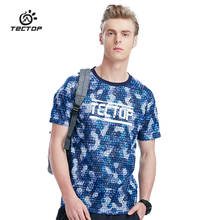 TECTOP Summer Outdoors Running Short sleeve Quick Dry T-Shirts Men Slim Stretch breathable Hiking Absorb sweat Camo shirt Tops 2024 - buy cheap