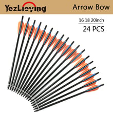 24PCS Crossbow Hunting 16/18/20-Inch Glass fiber Arrows Orange and Blue Feather Bow For Shooting arco e flecha 2024 - buy cheap