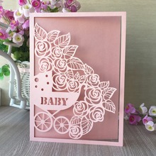 20Pcs New Laser Cut Pearl paper Blessing Card Baby Shower Girl boy 1st birthday Party Decoration Invitation card Greeting card 2024 - buy cheap