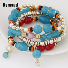 Браслеты Kymyad для женщин, браслеты с бусинами и подвесками, женская бижутерия, украшения, многослойные женские браслеты 2024 - купить недорого