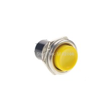 16mm chave amarela nc 2 pinos spst pressionar para desligar interruptor botão momentâneo 2024 - compre barato