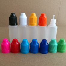 500pcs/lot,15ml Empty E liquid Bottle, Soft Plastic Dropper Bottles with CHILD Proof Caps & long thin Tips, Factory price 2024 - buy cheap