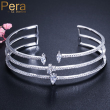 Pera-pulsera con forma redonda de circonia cúbica exquisita para mujer, brazalete con Micro pavé abierto, joyería, bisutería Z042 2024 - compra barato