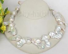 Collar de perlas keshi blanco barroco natural de 18 "35mm 2024 - compra barato