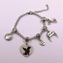 dog angel in my heart   stainless steel chain dog angel pet loss pet owner memory  bracelet gift for dog lover 2024 - buy cheap