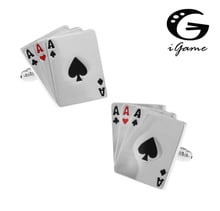 iGame Poker Cuff Links Silver Color Copper Material Novelty Playing Card 3A Design Free Shipping 2024 - buy cheap
