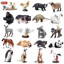 Oenux-figuras de acción de animales salvajes de granja, simulación de cerdo, caballo, gallina, canguro, orangután, modelo de cachorro, juguete de PVC para niños 2024 - compra barato