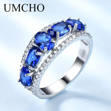 Женское овальное кольцо UMCHO, кольцо из стерлингового серебра 925 пробы с искусственным драгоценным камнями, Подарок на годовщину 2024 - купить недорого