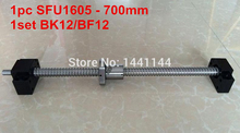 Tornillo de bola SFU1605 - 700mm con extremo mecanizado + 1 juego BK12/BF12, pieza de soporte CNC, 1 ud. 2024 - compra barato
